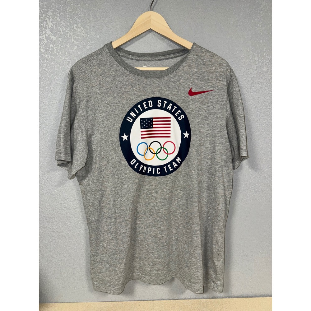 Nike Mens United States Olympic Team Dri-FIT T-Shirt Gray Large‎ Team USA Swoosh